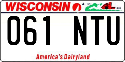 WI license plate 061NTU