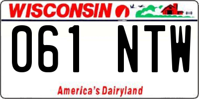 WI license plate 061NTW