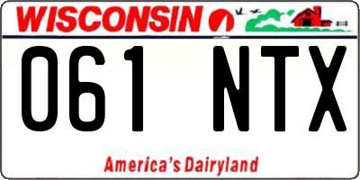 WI license plate 061NTX