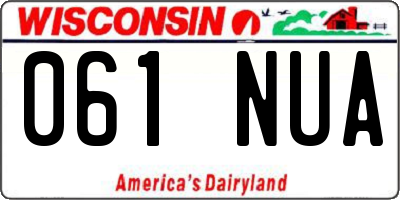 WI license plate 061NUA