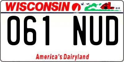 WI license plate 061NUD