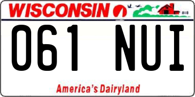 WI license plate 061NUI