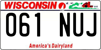 WI license plate 061NUJ