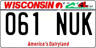 WI license plate 061NUK