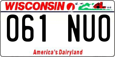 WI license plate 061NUO