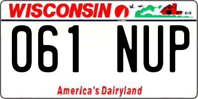 WI license plate 061NUP