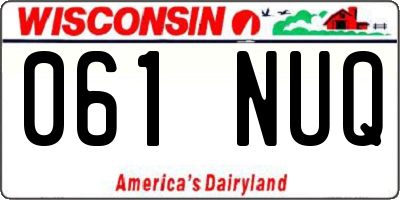 WI license plate 061NUQ