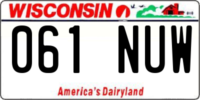 WI license plate 061NUW