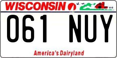 WI license plate 061NUY