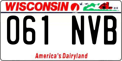 WI license plate 061NVB