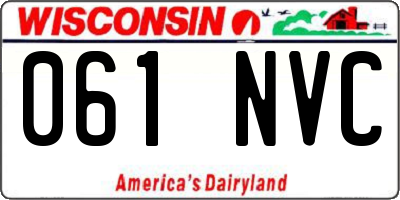 WI license plate 061NVC