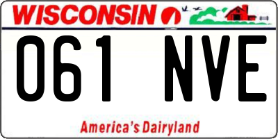 WI license plate 061NVE