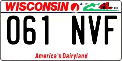 WI license plate 061NVF