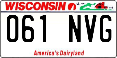 WI license plate 061NVG