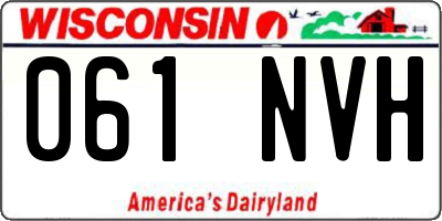 WI license plate 061NVH