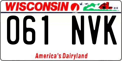 WI license plate 061NVK