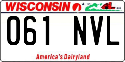 WI license plate 061NVL