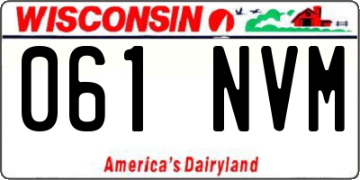 WI license plate 061NVM
