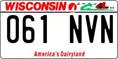 WI license plate 061NVN