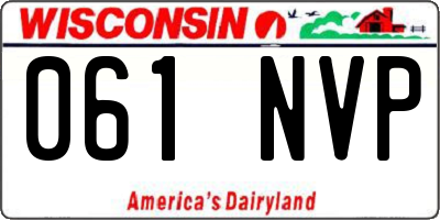 WI license plate 061NVP
