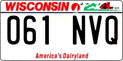 WI license plate 061NVQ