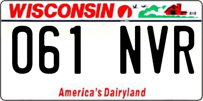 WI license plate 061NVR