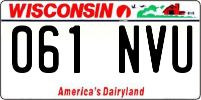 WI license plate 061NVU
