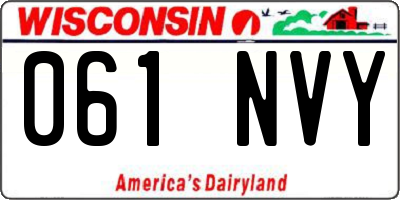 WI license plate 061NVY