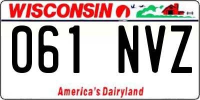 WI license plate 061NVZ