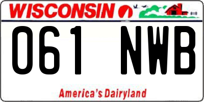 WI license plate 061NWB