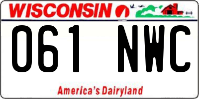 WI license plate 061NWC