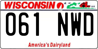 WI license plate 061NWD