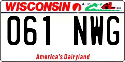 WI license plate 061NWG