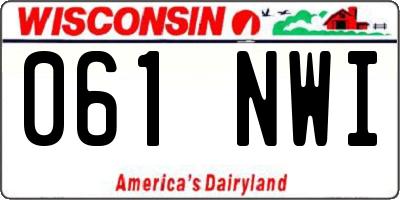 WI license plate 061NWI