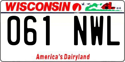 WI license plate 061NWL