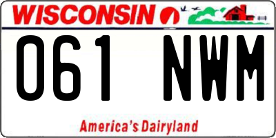 WI license plate 061NWM