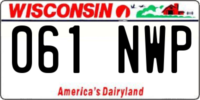 WI license plate 061NWP