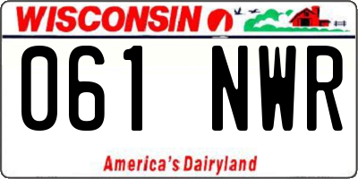 WI license plate 061NWR