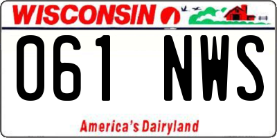WI license plate 061NWS