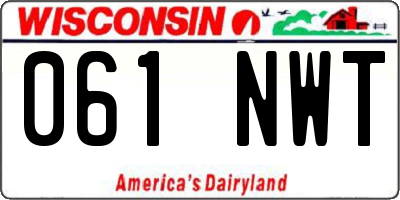 WI license plate 061NWT