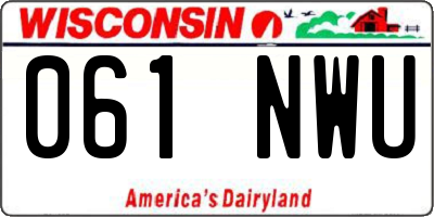 WI license plate 061NWU