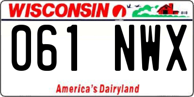 WI license plate 061NWX