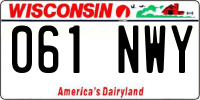 WI license plate 061NWY