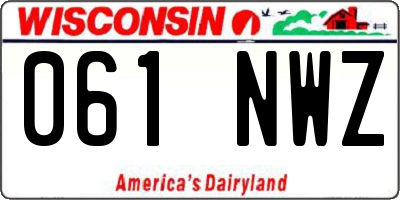 WI license plate 061NWZ