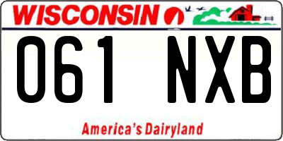 WI license plate 061NXB