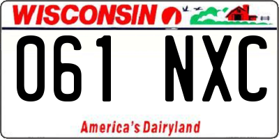 WI license plate 061NXC
