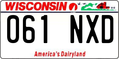 WI license plate 061NXD