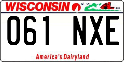 WI license plate 061NXE