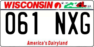 WI license plate 061NXG