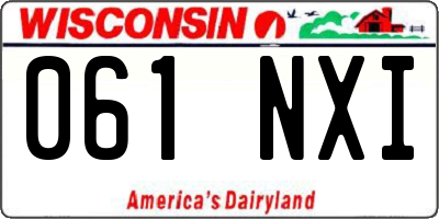 WI license plate 061NXI